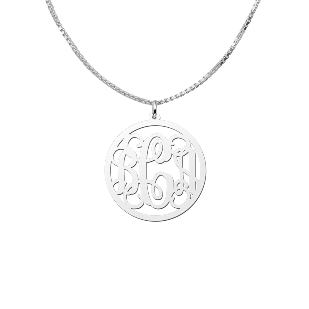 Monogramm Schmuck Silber - groß