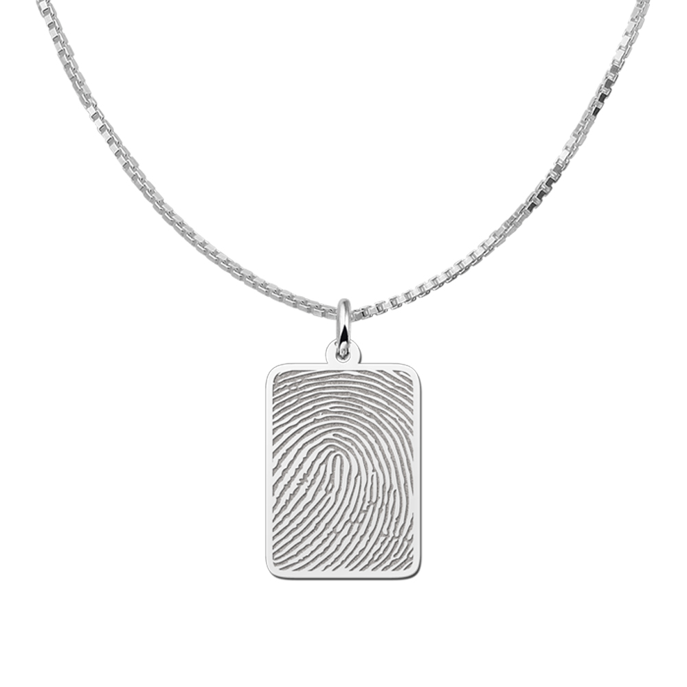 Silberner Dogtag mit Fingerabdruck